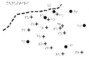 harta nordului Moldovei cu poziționarea principalelor mânăstiri și biserici