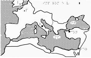 Harta imperiului roman de răsărit și de apus